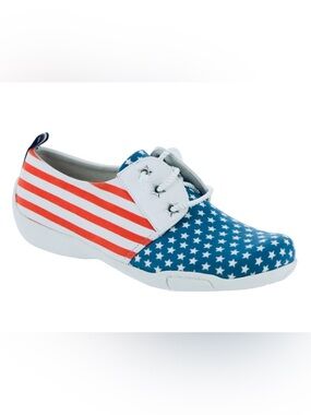 Ros Hommerson Women's Calypso Slip-On sz 12 American Flag Stars and Stripes